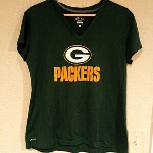 Green Bay Packers,  ladies, large, nike drifit. Like new